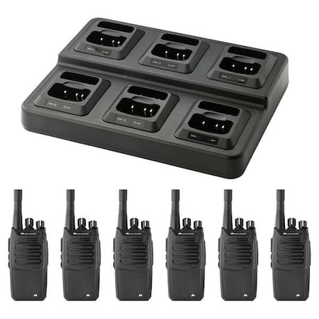 Midland Radio Two-Way BizTalk Business Band Radio Bundle, 16 Channels, 2 Watts, 6-Pack BR200X6BGC