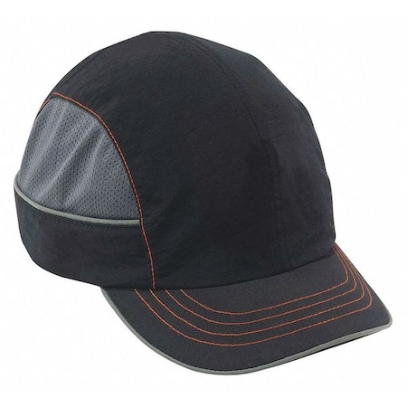 Ergodyne Bump Cap, Short Brim Baseball, ABS, Hook-and-Loop Suspension, Black, Fits Hat Size XL 8950XL