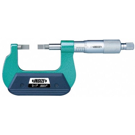 INSIZE Blade Micrometer, Ratchet Thimble 3232-2B