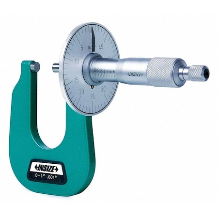 Insize Sheet Metal Micrometer, Flat Anvil 3263-1