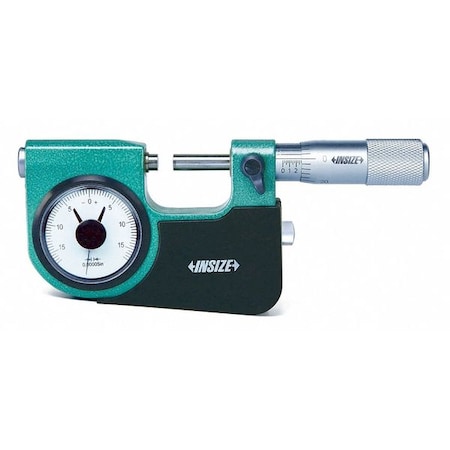 Insize Indicating Micrometer, Ratchet Thimble, 0 to 1", 0.0001" 3332-1B