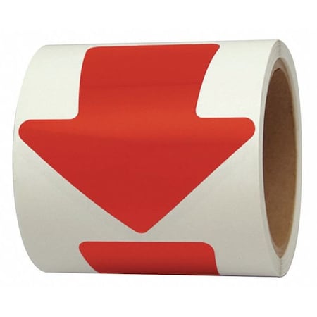 Incom Arrow Marking Tape Vinyl Red, 4" W x 100 ft. L, 5.5 mil Thick VA400R