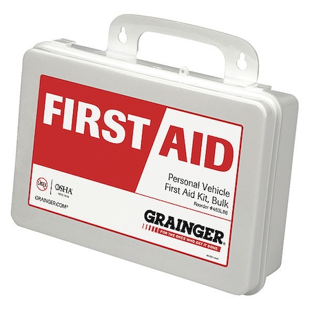 Zoro Select First Aid Kit and Housing, Plastic 91 Components, 10 People Served 59320