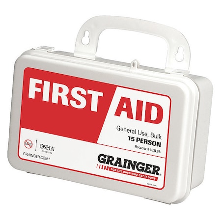 First Aid Only First Aid Kit and Housing, Plastic 59 Components, 15 People Served 59307