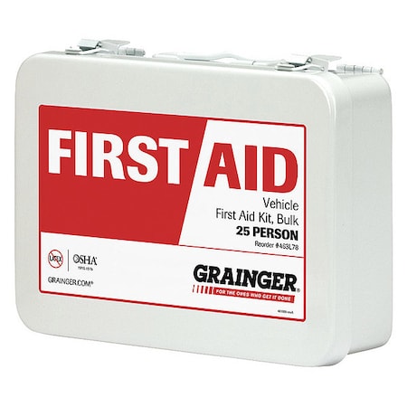 First Aid Only First Aid Kit and Housing, Metal 78 Components, 25 People Served 59286