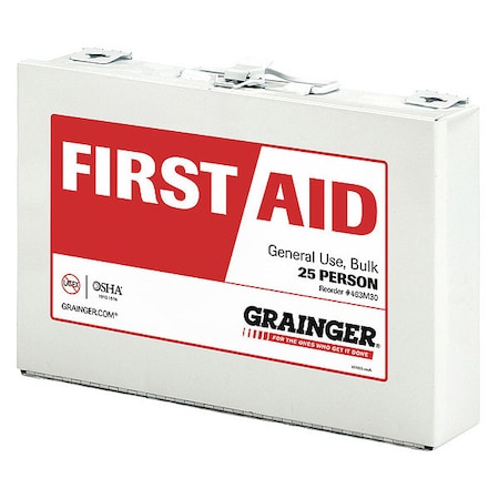 First Aid Only First Aid Kit and Housing, Metal 105 Components, 25 People Served 59396