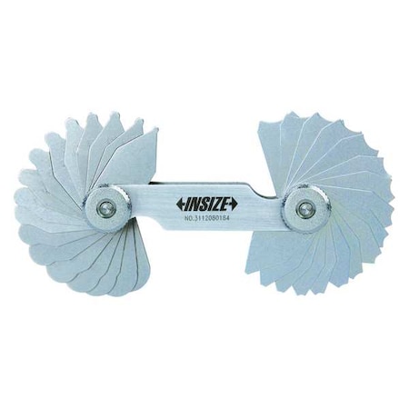 Insize Radius Gage, Range 1/32 to 1/4" 4801-15E