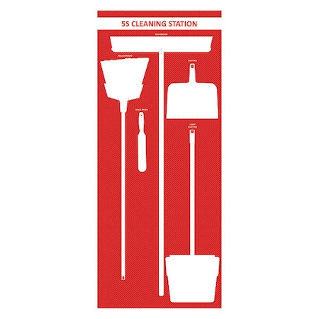 Visual Workplace Shadow Board, 72 in H, 30 in W, Blue 60-3007-7230-623