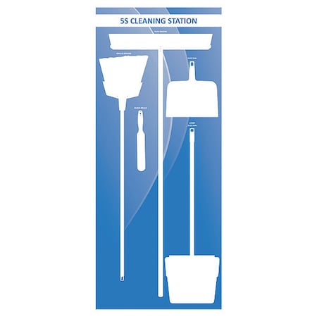 Visual Workplace Shadow Board, 72 in H, 30 in W, Red 60-3008-7230-608