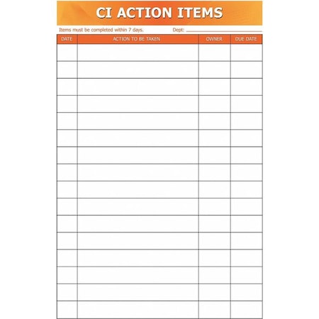 Visual Workplace Lean Tracking Board, Plastic, 36 in, 24 in, No Frame Frame, White, Gloss 60-1912-3624-028