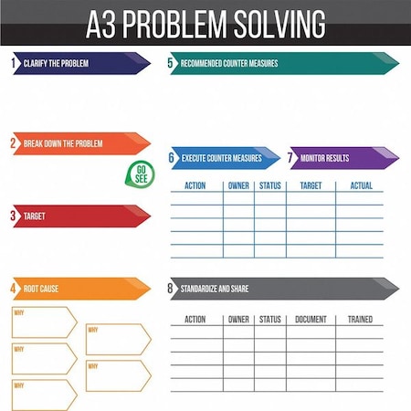 Visual Workplace A3 Board, Plastic, 48 in, 48 in, No Frame Frame, White, Gloss 60-1912-4848-016