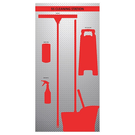Visual Workplace Shadow Board, 72 in H, 36 in W, Blue 60-3020-7236-623