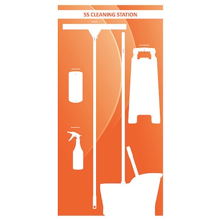 Visual Workplace Shadow Board, 68 in H, 30 in W, Red 60-3008-7236-628