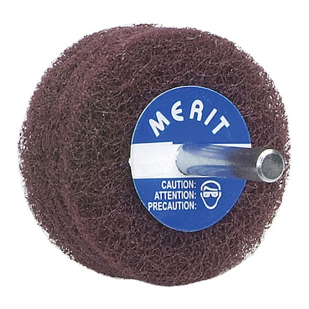 Merit Non-Woven Disc Wheel, 5 in Dia, 1/2 in W, 1/4 in Arbor Hole 08834131570