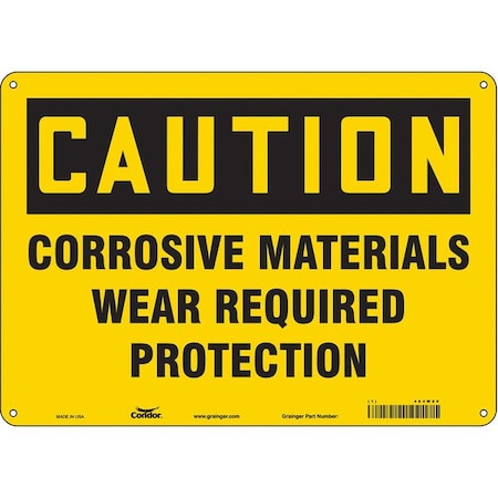Condor Safety Sign, 10 in Height, 14 in Width, Polyethylene, Horizontal Rectangle, English, 464W89 464W89