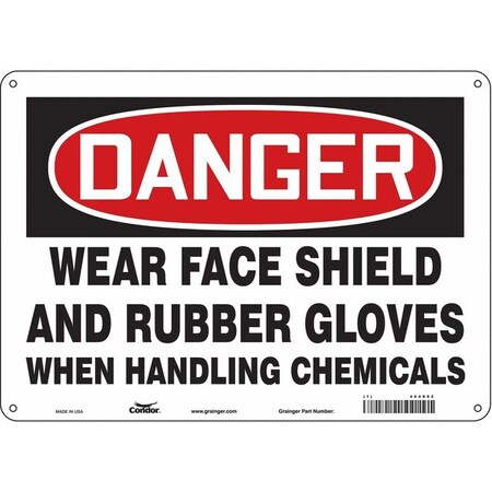 Condor Safety Sign, 10 in Height, 14 in Width, Polyethylene, Horizontal Rectangle, English, 464X92 464X92