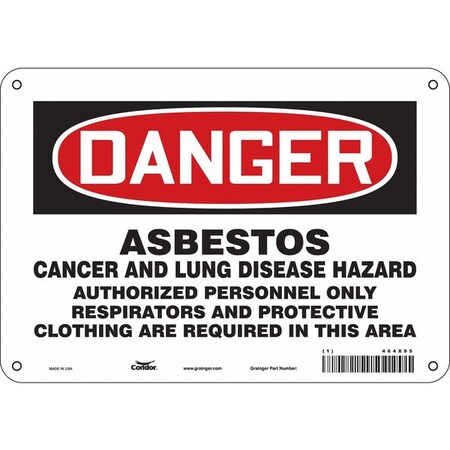 Condor Safety Sign, 7 in Height, 10 in Width, Aluminum, Vertical Rectangle, English, 464X95 464X95