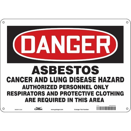 Condor Safety Sign, 10 in Height, 14 in Width, Polyethylene, Horizontal Rectangle, English, 464X98 464X98