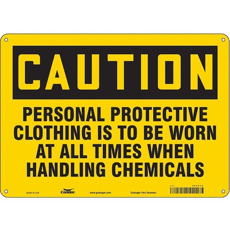 Condor Safety Sign, 10 in Height, 14 in Width, Polyethylene, Horizontal Rectangle, English, 464X10 464X10