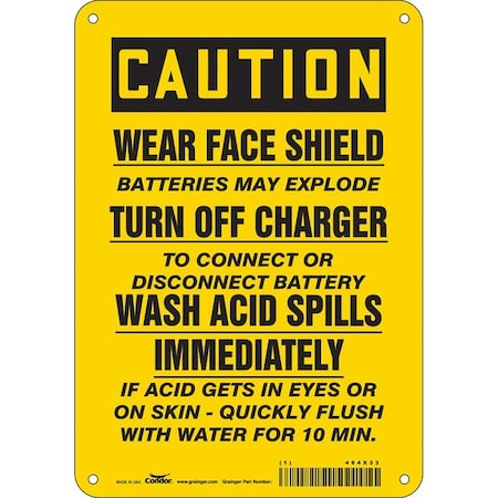 Condor Safety Sign, 10 in Height, 7 in Width, Aluminum, Horizontal Rectangle, English, 464X33 464X33