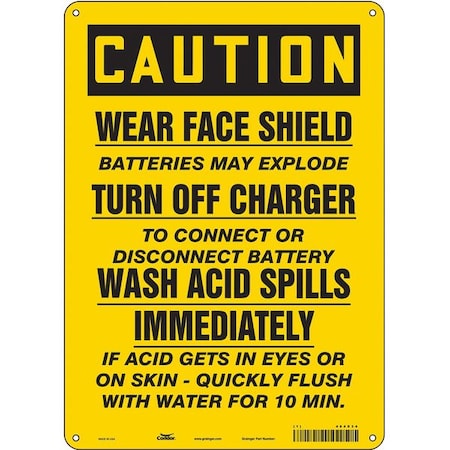 Condor Safety Sign, 14 in Height, 10 in Width, Aluminum, Vertical Rectangle, English, 464X34 464X34