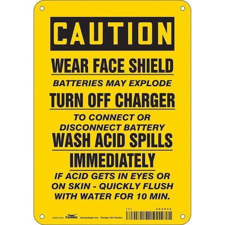 Condor Safety Sign, 10 in Height, 7 in Width, Polyethylene, Horizontal Rectangle, English, 464X35 464X35