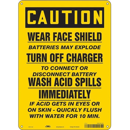 Condor Safety Sign, 14 in Height, 10 in Width, Polyethylene, Vertical Rectangle, English, 464X36 464X36