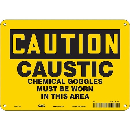 Condor Safety Sign, 7 in Height, 10 in Width, Polyethylene, Vertical Rectangle, English, 464X41 464X41