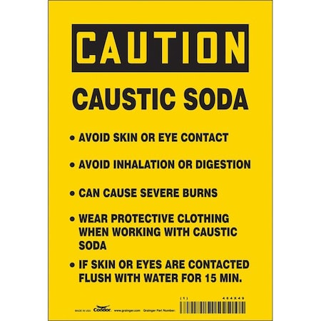 Condor Safety Sign, 10 in Height, 7 in Width, Vinyl, Horizontal Rectangle, English, 464X49 464X49