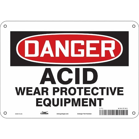 Condor Safety Sign, 7 in Height, 10 in Width, Polyethylene, Vertical Rectangle, English, 464Y82 464Y82