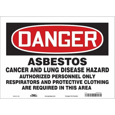 Condor Safety Sign, 10 in Height, 14 in Width, Vinyl, Horizontal Rectangle, English, 464Y01 464Y01