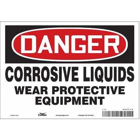 Condor Safety Sign, 7 in Height, 10 in Width, Vinyl, Vertical Rectangle, English, 464Y14 464Y14