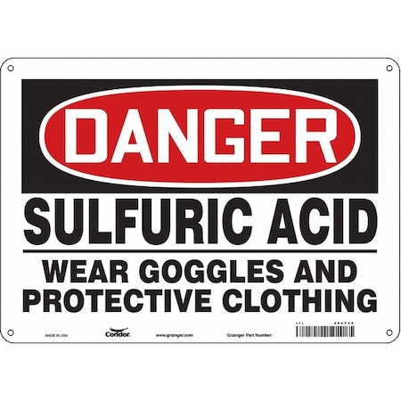 Condor Safety Sign, 10 in Height, 14 in Width, Polyethylene, Horizontal Rectangle, English, 464Y28 464Y28