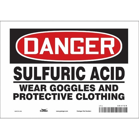 Condor Safety Sign, 7 in Height, 10 in Width, Vinyl, Vertical Rectangle, English, 464Y29 464Y29