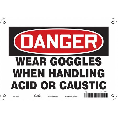 Condor Safety Sign, 7 in Height, 10 in Width, Aluminum, Vertical Rectangle, English, 464Y38 464Y38