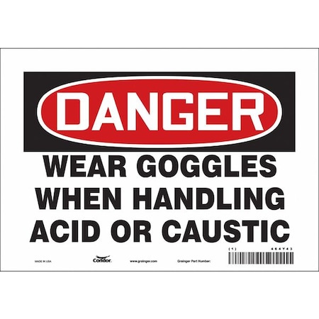 Condor Safety Sign, 7 in Height, 10 in Width, Vinyl, Vertical Rectangle, English, 464Y43 464Y43