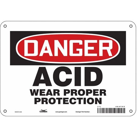 Condor Safety Sign, 7 in Height, 10 in Width, Aluminum, Vertical Rectangle, English, 464Y45 464Y45