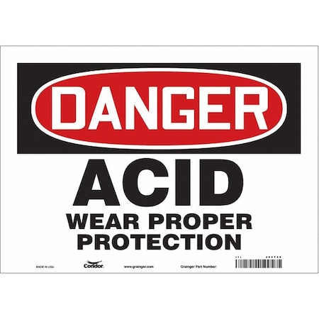 Condor Safety Sign, 10 in Height, 14 in Width, Vinyl, Horizontal Rectangle, English, 464Y50 464Y50