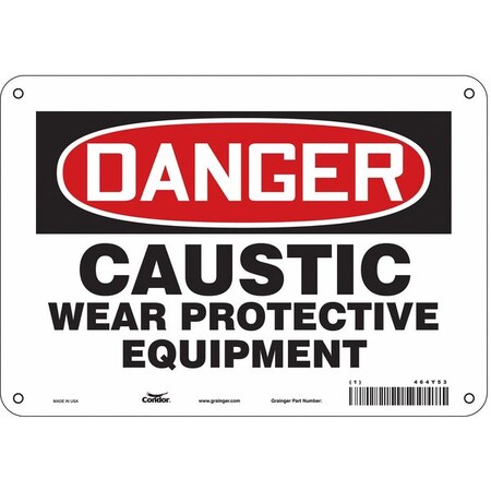 Condor Safety Sign, 7 in Height, 10 in Width, Polyethylene, Vertical Rectangle, English, 464Y53 464Y53