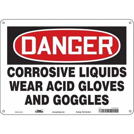 Condor Safety Sign, 10 in Height, 14 in Width, Aluminum, Horizontal Rectangle, English, 464Y64 464Y64