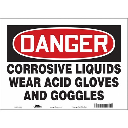 Condor Safety Sign, 10 in Height, 14 in Width, Vinyl, Horizontal Rectangle, English, 464Y68 464Y68