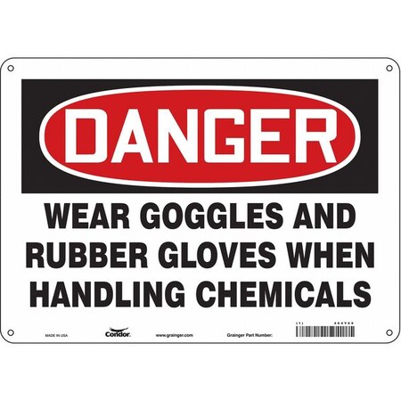 Condor Safety Sign, 10 in Height, 14 in Width, Aluminum, Horizontal Rectangle, English, 464Y69 464Y69
