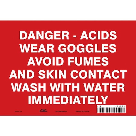 Condor Safety Sign, 7 in Height, 10 in Width, Vinyl, Vertical Rectangle, English, 464Z82 464Z82