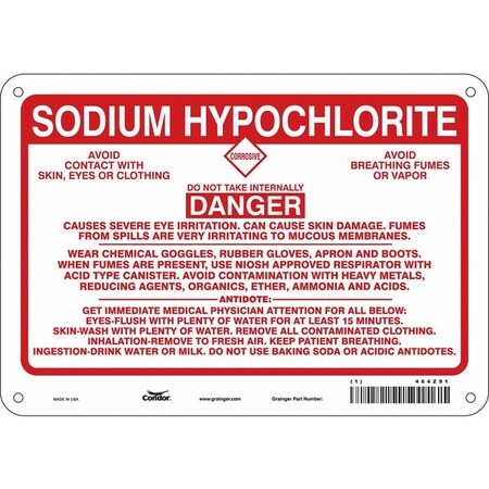 Condor Safety Sign, 7 in Height, 10 in Width, Aluminum, Vertical Rectangle, English, 464Z91 464Z91