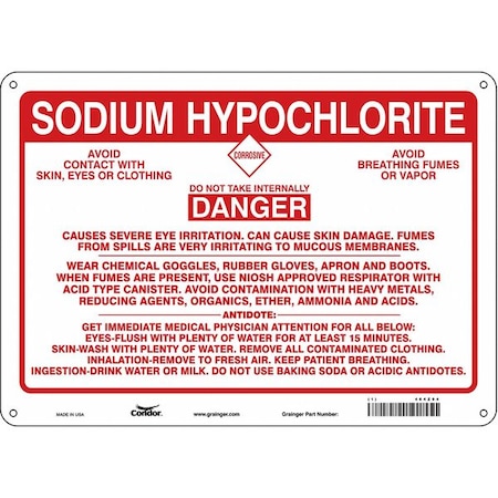 Condor Safety Sign, 10 in Height, 14 in Width, Polyethylene, Horizontal Rectangle, English, 464Z94 464Z94