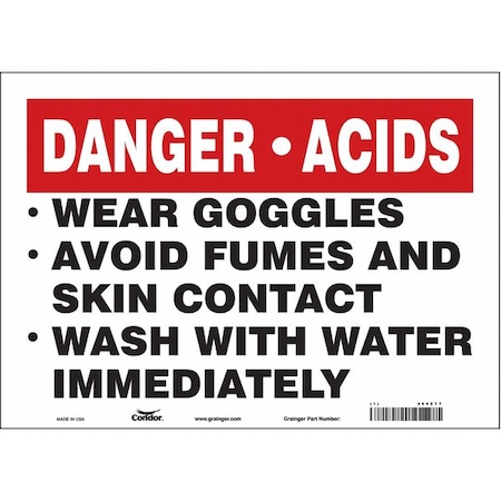 Condor Safety Sign, 10 in Height, 14 in Width, Vinyl, Horizontal Rectangle, English, 464Z77 464Z77