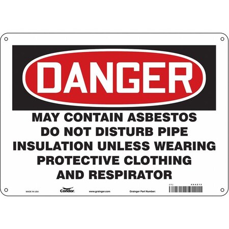 Condor Safety Sign, 10 in Height, 14 in Width, Aluminum, Horizontal Rectangle, English, 464Z12 464Z12