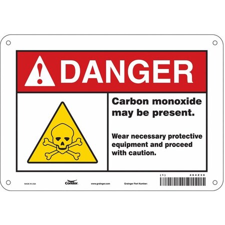 Condor Safety Sign, 7 in Height, 10 in Width, Aluminum, Vertical Rectangle, English, 464Z30 464Z30