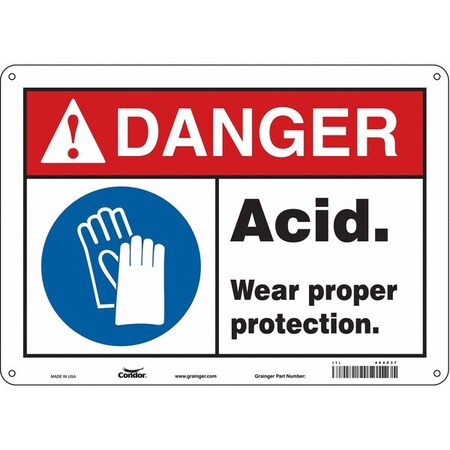 Condor Safety Sign, 10 in Height, 14 in Width, Aluminum, Horizontal Rectangle, English, 464Z37 464Z37