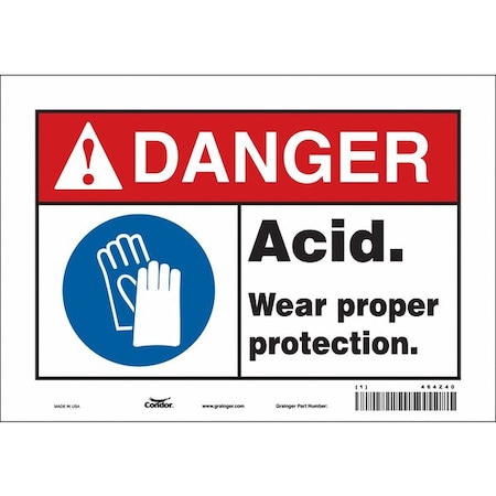 Condor Safety Sign, 7 in Height, 10 in Width, Vinyl, Vertical Rectangle, English, 464Z40 464Z40